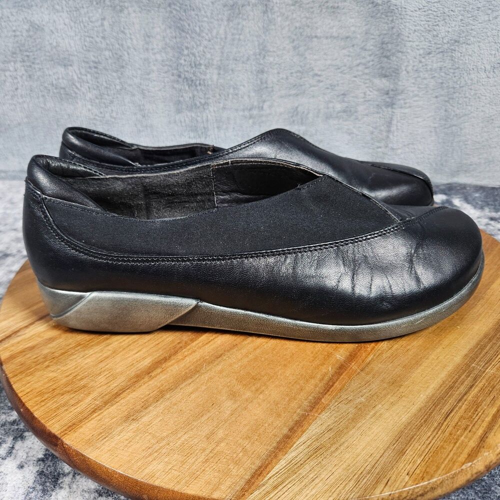 Naot Shoes Women's 39 / 8 Black Leather Comfort Slip On Elastic Casual Loafer
